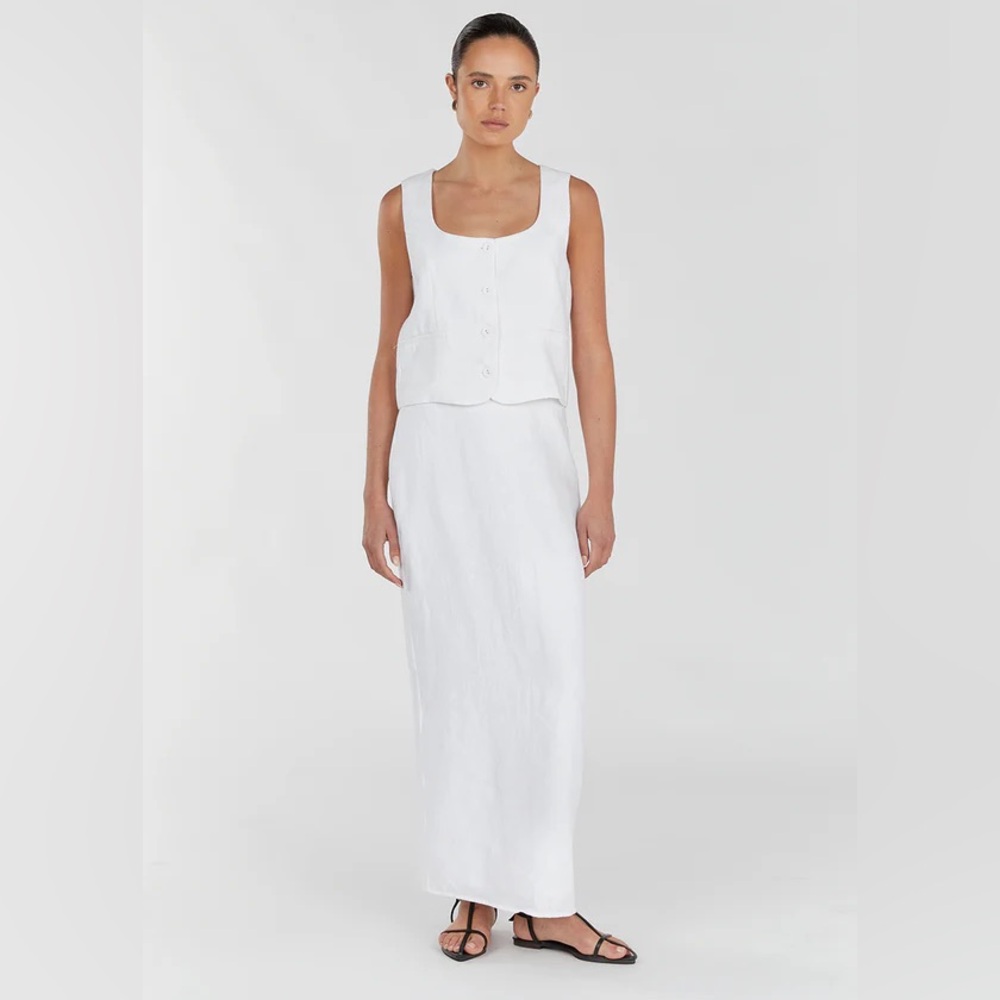 NWT Dissh Roberts White Linen Skirt